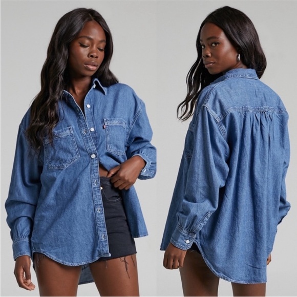 Levi's Tops - Levi’s Remi Denim Oversized Utility Shirt Shacket Size XS